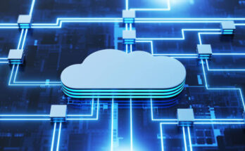 Cloud computing concept on digital background